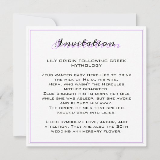 Lila und weiße Lilie 30. Hochzeitstag (Rückseite)