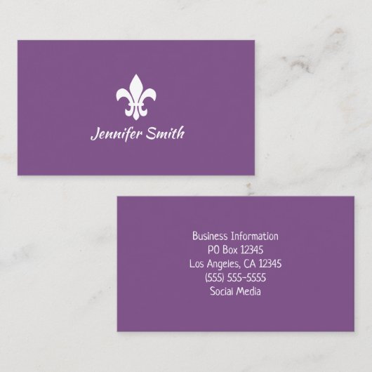 Lila und weiße Lilie Visitenkarte (Vorne/Hinten)