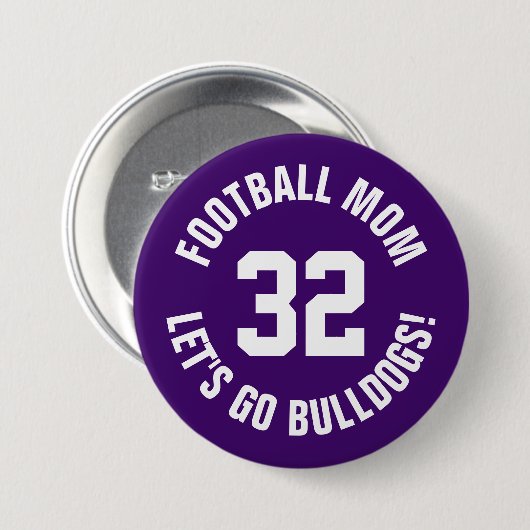 Lila und weiße Mama Jersey Nummer Button (Vorne & Hinten)