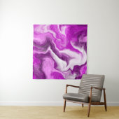 Lila und weiße Marmorbäume Wirbel Fluid Art Wandteppich (Beispiel (Horizontal))