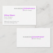 Lila und weiße minimalistische Visitenkarte (Vorne/Hinten)