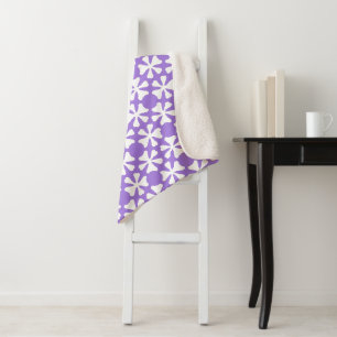 Lila und Weiße moderne geometrische Blumengestaltu Sherpadecke