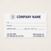 Lila und weiße, moderne Geschenkkarte (Rückseite)