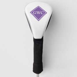 Lila und weiße Monogramm Golf Headcover