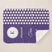 Lila und weiße Monogramm-Zeit für ein Nickerchen Sherpadecke (Vorderseite (Horizontal))