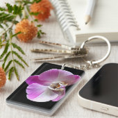 Lila und weiße Orchidee Schlüsselanhänger (Vorderseite rechts)