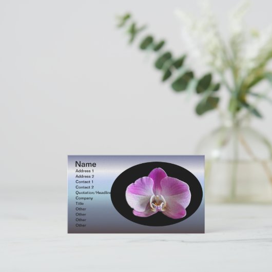 Lila und weiße Orchidee Visitenkarte (Stehend Vorderseite)