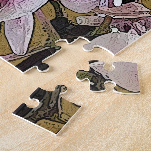 Lila und weiße Orchideenbürste Puzzle (Seite)