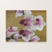 Lila und weiße Orchideenbürste Puzzle (Horizontal)