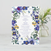 Lila und weiße Orchideenhochzeit Einladung (Stehend Vorderseite)