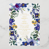 Lila und weiße Orchideenhochzeit Folieneinladung (Vorderseite)