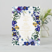 Lila und weiße Orchideenhochzeit Folieneinladung (Stehend vorne)