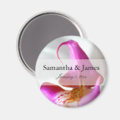 Lila und weiße Orchideenhochzeit Magnet (Vorderseite/Rückseite)