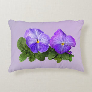 Lila und weiße Pansy Couple Dekokissen