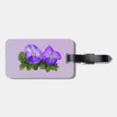 Lila und weiße Pansy Couple Gepäckanhänger (Rückseite horizontal)