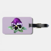 Lila und weiße Pansy Gepäckanhänger (Rückseite horizontal)