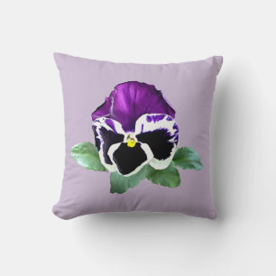 Lila und weiße Pansy Kissen