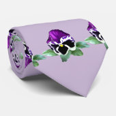 Lila und weiße Pansy Krawatte (Gerollt)