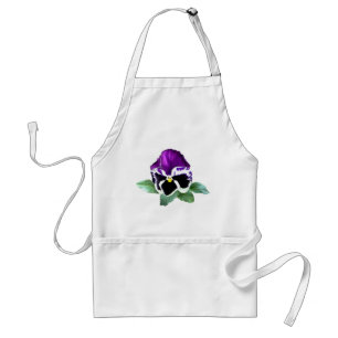 Lila und weiße Pansy Schürze
