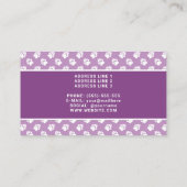 Lila und weiße Pasten mit Ihrem Foto - Dog Groomer Visitenkarte (Rückseite)