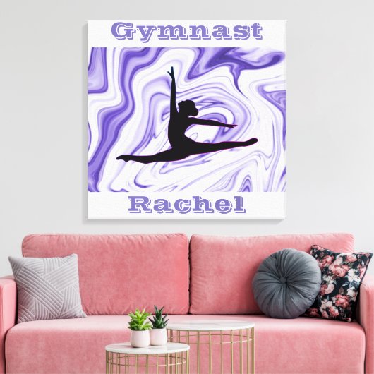 Lila und weiße Personalisierte Canvas drucken Leinwanddruck (Insitu (Wohnzimmer))