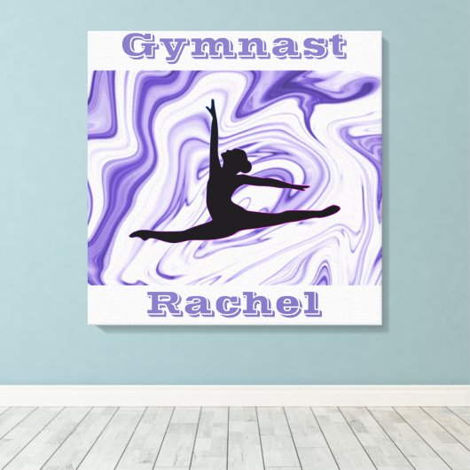 Lila und weiße Personalisierte Canvas drucken Leinwanddruck (Insitu (Holzboden))