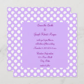 Lila und weiße Polka Dot Hochzeit Einladung (Vorne/Hinten)