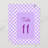Lila und weiße Polka Dot Tischnummer Post (Vorne/Hinten)