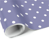Lila und weiße Polka Dots Geburtstag Geschenkpapier (Rolleneckpunkt)