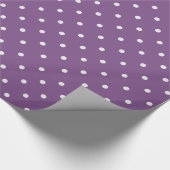 Lila und weiße Polka Dots Geschenkwrap Geschenkpapier (Ecke)