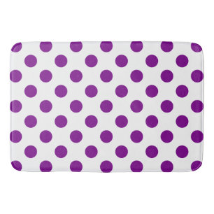 Lila und weiße Polka-Punkte Badematte