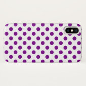 Lila und weiße Polka-Punkte Case-Mate iPhone Hülle (Rückseite (Horizontal))