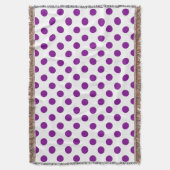 Lila und weiße Polka-Punkte Decke (Vorderseite Vertikal)