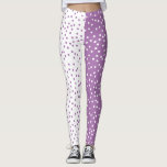Lila und weiße Polka-Punkte-Farbblock Leggings<br><div class="desc">Dieses Design zeichnet sich durch ein zufälliges Muster von Polka-Punkten in umgekehrten Farben auf jedem Bein aus! Weitere Farbschemata sowie Koordinaten sind in diesem Design verfügbar. Kontaktieren Sie uns, wenn Sie dieses Design für ein bestimmtes Produkt! Vielen Dank, dass Sie ein DoodleLulu von 2. Juni Bugs Design gesehen haben!</div>