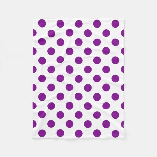 Lila und weiße Polka-Punkte Fleecedecke (Vorderseite)