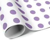 Lila und weiße Polka-Punkte gepunktetes Muster Geschenkpapier (Rolleneckpunkt)