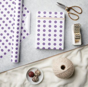 Lila und weiße Polka-Punkte Geschenkpapier