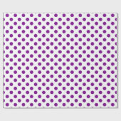 Lila und weiße Polka-Punkte Geschenkpapier (Flach)