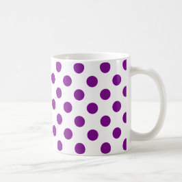 Lila und weiße Polka-Punkte Kaffeetasse