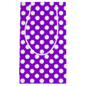 Lila und weiße Polka-Punkte Kleine Geschenktüte (Vorderseite)