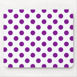 Lila und weiße Polka-Punkte Mousepad