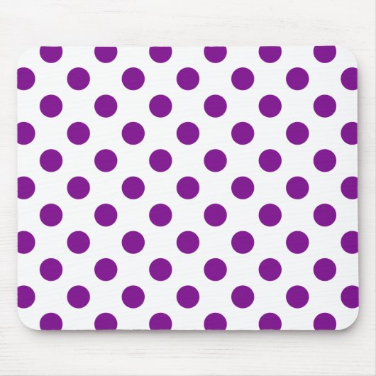 Lila und weiße Polka-Punkte Mousepad (Vorne)