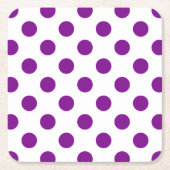 Lila und weiße Polka-Punkte Rechteckiger Pappuntersetzer (Vorderseite)