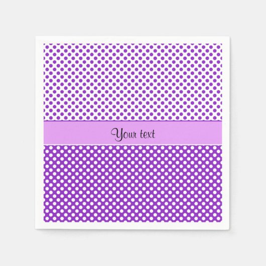Lila und weiße Polka-Punkte Serviette (Vorderseite)