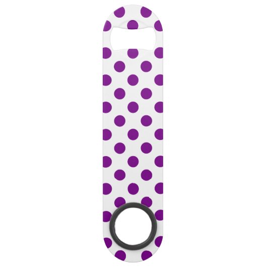Lila und weiße Polka-Punkte Speedflaschenöffner (Vorderseite)