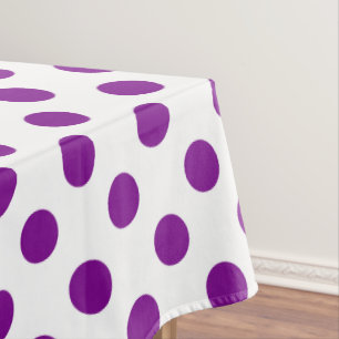 Lila und weiße Polka-Punkte Tischdecke