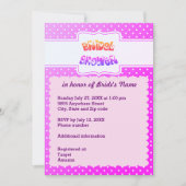 Lila und weiße Punkte Brautparty Herz Einladung (Vorderseite)