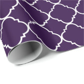 Lila und weiße Quatrefolie Geschenkpapier (Rolleneckpunkt)
