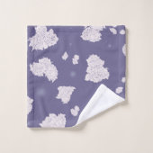 Lila und weiße Rosen Badhandtuch Set (Waschlappen)