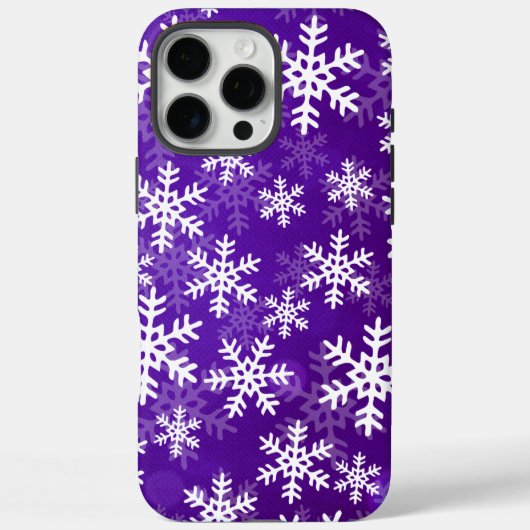 Lila und weiße Schneeflocken Case-Mate iPhone Hülle (Rückseite)